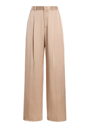 LAPOINTE Pleated Satin Relaxed Pants - Moda Operandi