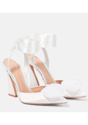 Gianvito Rossi Flower-embellished satin pumps