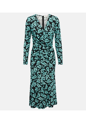 Diane von Furstenberg Printed ruched midi dress