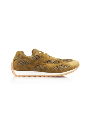 Bottega Veneta Orbit Fishnet Leather Sneakers - Moda Operandi