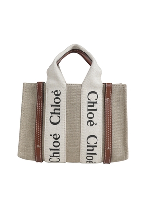 Mini Woody Tote bag in Linen