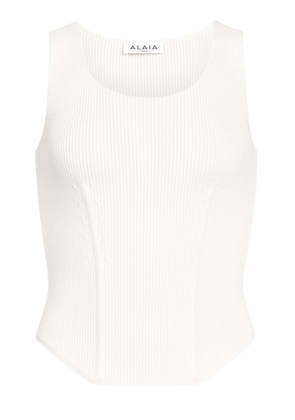 ALAÏA Knit Wool-Blend Corset Top - Moda Operandi
