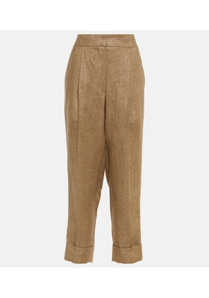 Brunello Cucinelli Mid-rise tapered linen pants