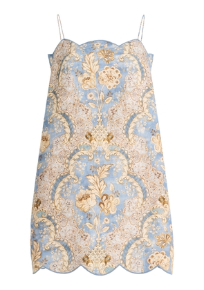 Zimmermann Daylight Scallopped Linen Mini Dress - Moda Operandi