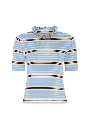 Rabanne Chain-Detailed Silk-Cotton Blend Sweater - Moda Operandi