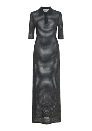 Proenza Schouler White Label Meline Striped Wool; Cashmere and Silk Maxi Polo Dress - Moda Operandi