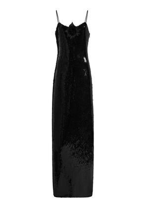 Rodarte Rosette-Detailed Sequined Slip Gown - Moda Operandi