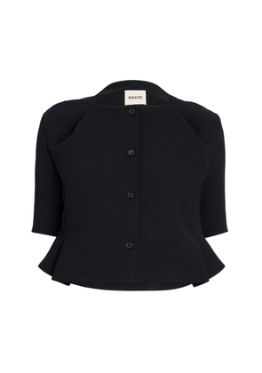 Khaite Franc Crepe Peplum Jacket - Moda Operandi