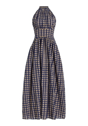 Rosie Assoulin Halt(Er) In The Name of Love Checked-Seersucker Midi Dress - Moda Operandi