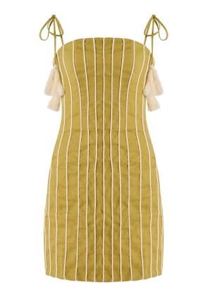 Andres Otalora Exclusive Postales Linen Mini Dress - Moda Operandi