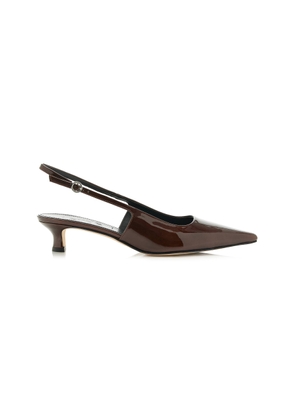 Aeyde Catrina Metallic Patent Leather Slingback Pumps - Moda Operandi
