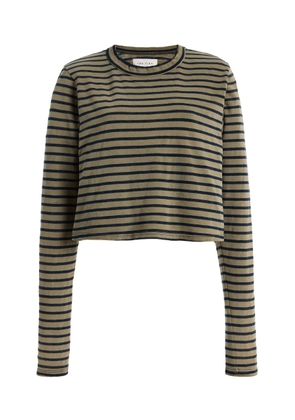 Les Tien Mert Striped Cotton Cropped T-Shirt - Moda Operandi