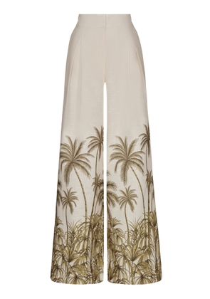 Andres Otalora Desperte Printed Linen Wide-Leg Pants - Moda Operandi