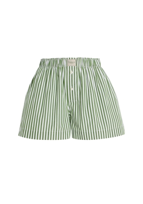 Comme Si La Boxer Classica Striped Cotton-Poplin Shorts - Moda Operandi