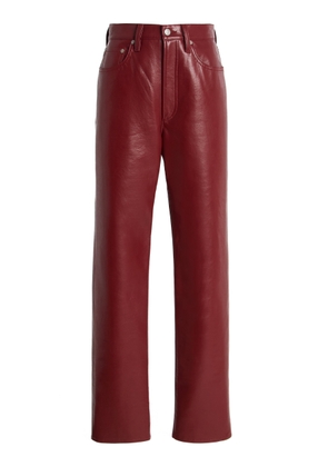 Agolde Leather 90’s Pinch Waist Long Jeans - Moda Operandi