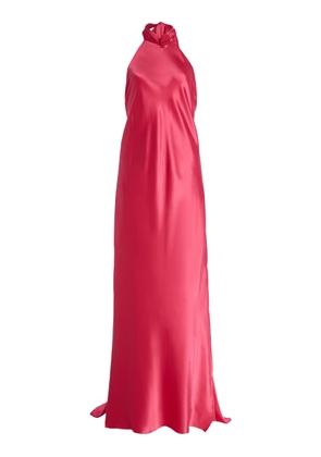 Silvia Tcherassi Exclusive Sherry Silk Halter Gown - Moda Operandi