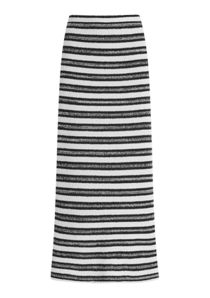 Zulu & Zephyr Striped Cotton-Blend Textured-Knit Midi Skirt - Moda Operandi