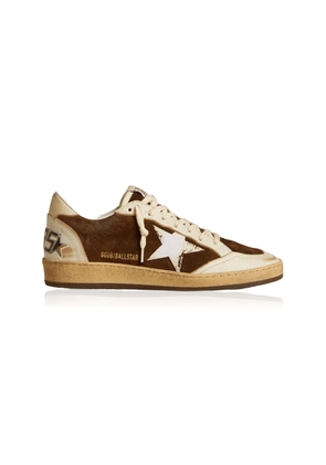 Golden Goose Ballstar Flocked-Detailed Suede Sneakers - Moda Operandi