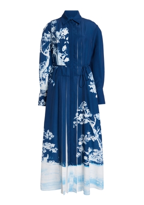 Erdem Pleated Georgette Midi Shirt Dress - Moda Operandi