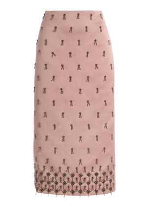 Alexis Luisa Beaded Satin Midi Skirt - Moda Operandi