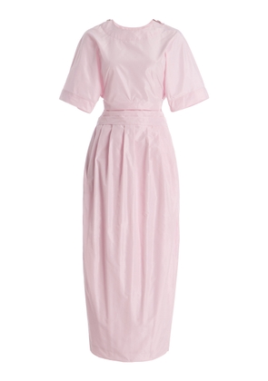 STAUD Michelina Pleated Shell Midi Dress - Moda Operandi