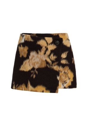 Cult Gaia Cornelia Floral Felt Mini Wrap Skirt - Moda Operandi