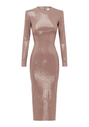 Alex Perry Sequined Long Sleeve Midi Dress - Moda Operandi