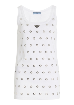 Prada Grommet-Detailed Cotton Tank Top - Moda Operandi