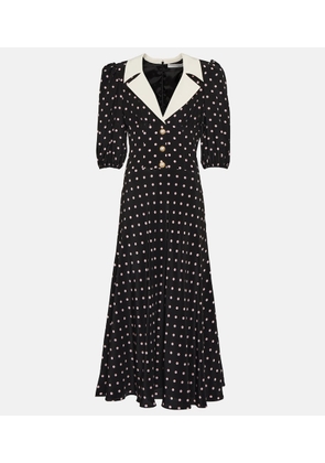 Alessandra Rich Polka-dot silk midi dress