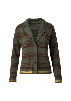 SIEDRÉS Nerian Striped Cotton Cardigan - Moda Operandi