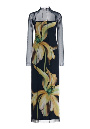 Significant Other Exclusive Jean Floral Mesh Midi Dress - Moda Operandi