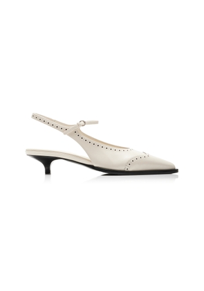 Miu Miu Brogue Leather Mary Jane Slingback Pumps - Moda Operandi