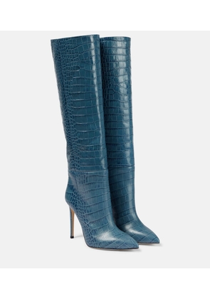 Paris Texas Croc-effect leather knee-high boots