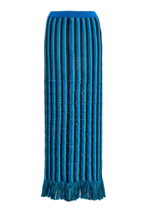 ESCVDO Misti Fringed Crocheted Cotton Midi Skirt - Moda Operandi