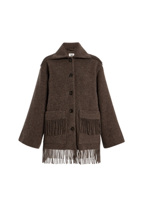 By Malene Birger Boloune Fringed Wool Coat - Moda Operandi
