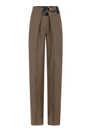 Rabanne Belted Wool Straight-Leg Pants - Moda Operandi