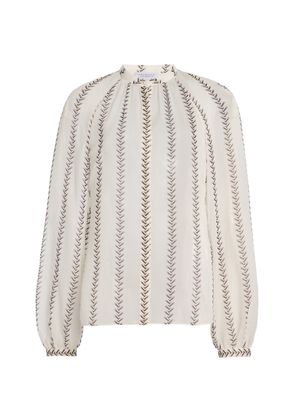 Gabriela Hearst Gian Boot-Striped Silk Top - Moda Operandi