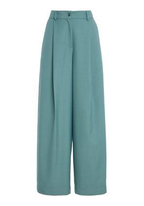 SLOAN Exclusive Pleated Twill Wide-Leg Trousers - Moda Operandi