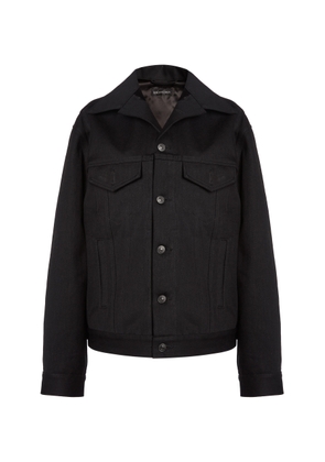 Balenciaga Standing Waxed Denim Jacket - Moda Operandi