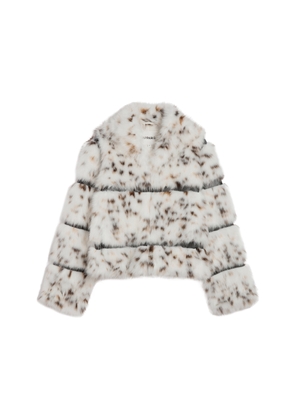 Apparis Sai Leopard Faux Fur Cropped Coat - Moda Operandi