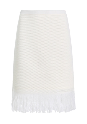 Ferragamo Wool Mesh Knit Midi Skirt - Moda Operandi