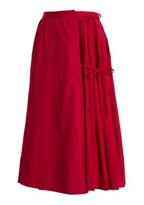 Marlies Grace Exclusive Lou Lou Pleated Cotton Midi Skirt - Moda Operandi