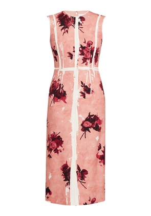 Erdem Floral-Print Satin Midi Dress - Moda Operandi