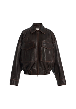 STAUD Eugene Distressed Leather Jacket - Moda Operandi