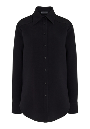Brandon Maxwell The Vince Western-Yoked Wool-Silk Crepe Shirt - Moda Operandi
