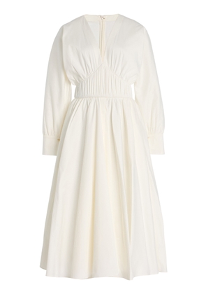 Alexis Viro Gathered Cotton-Blend Midi Dress - Moda Operandi