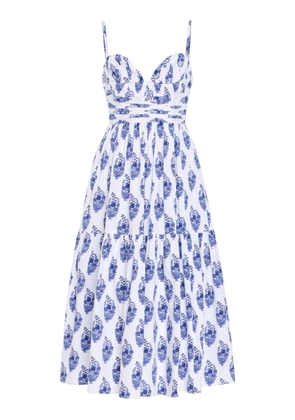 Carolina Herrera Exclusive Riviera Printed Cotton Midi Dress - Moda Operandi