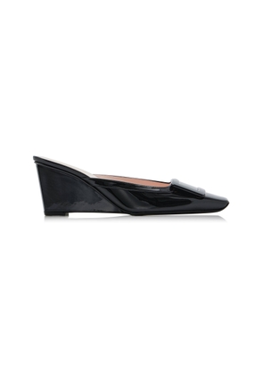 Roger Vivier Belle Vivier Leather Mule Wedges - Moda Operandi