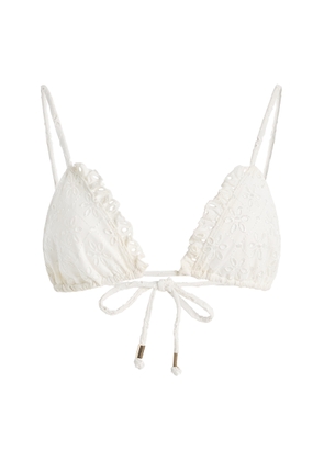 JUILLET SWIMWEAR Kennie Broderie Anglaise Bikini Top - Moda Operandi