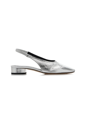 Aeyde Dua Metallic Leather Slingback Pumps - Moda Operandi